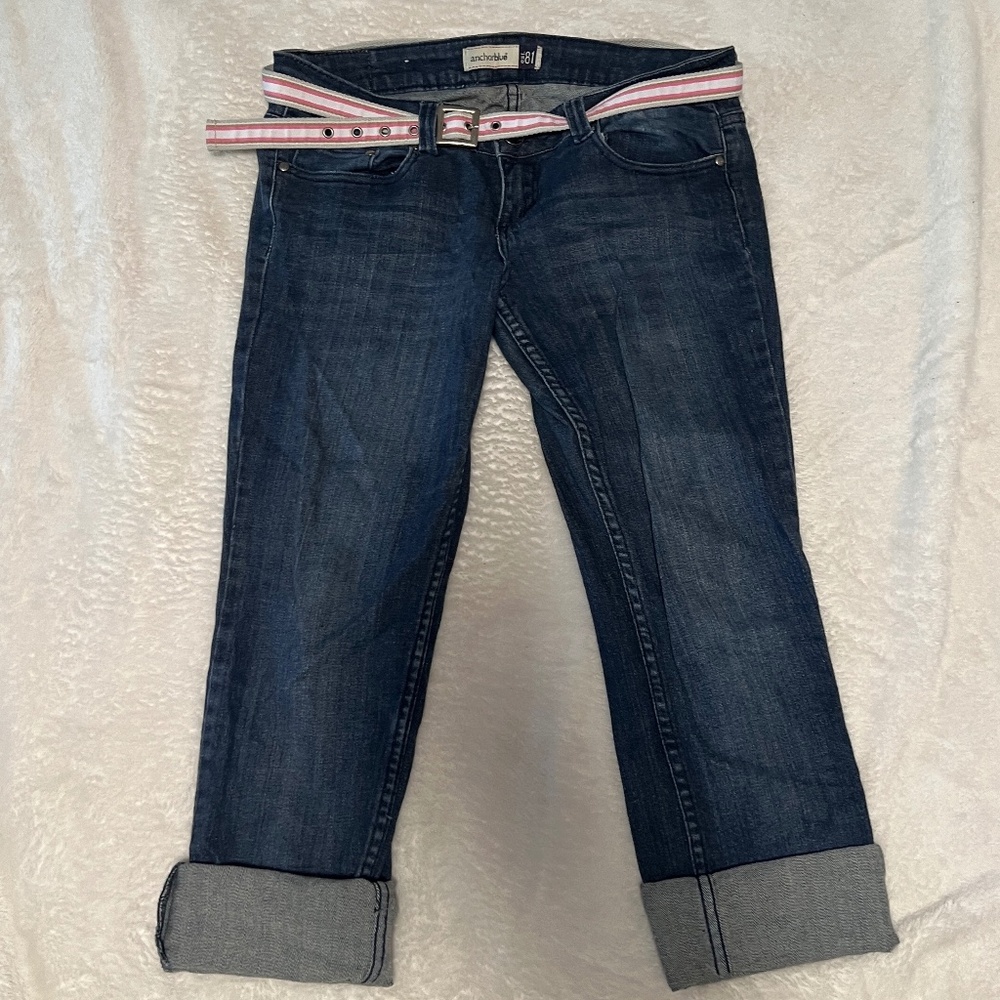 Vintage Anchor Blue Jeans W/ Belt 💗